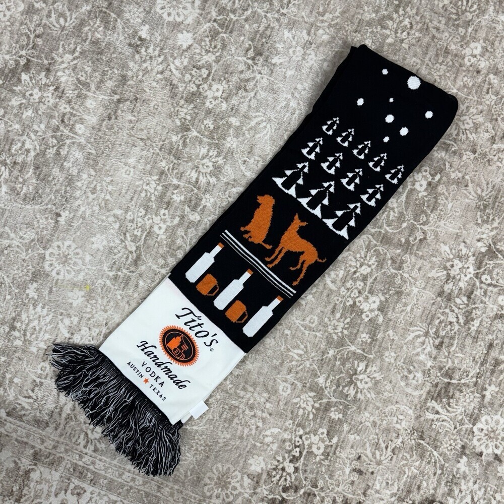 Tito’s Knitted Winter Scarf Fringe Limited Edition Dog Lover Spirits Collectors - Picture 2 of 5